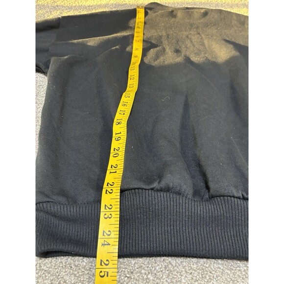 Vintage Rose Applique Sweatshirt M Black Mock Neck Floral Beaded 80s 90s - Picture 6 of 7